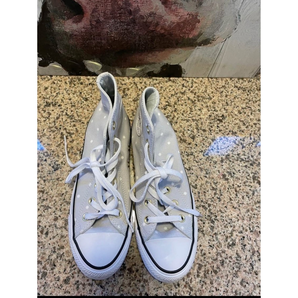 Converse Chuck Taylor's All Star High Tops Gray Polka Dot Women's Size 7